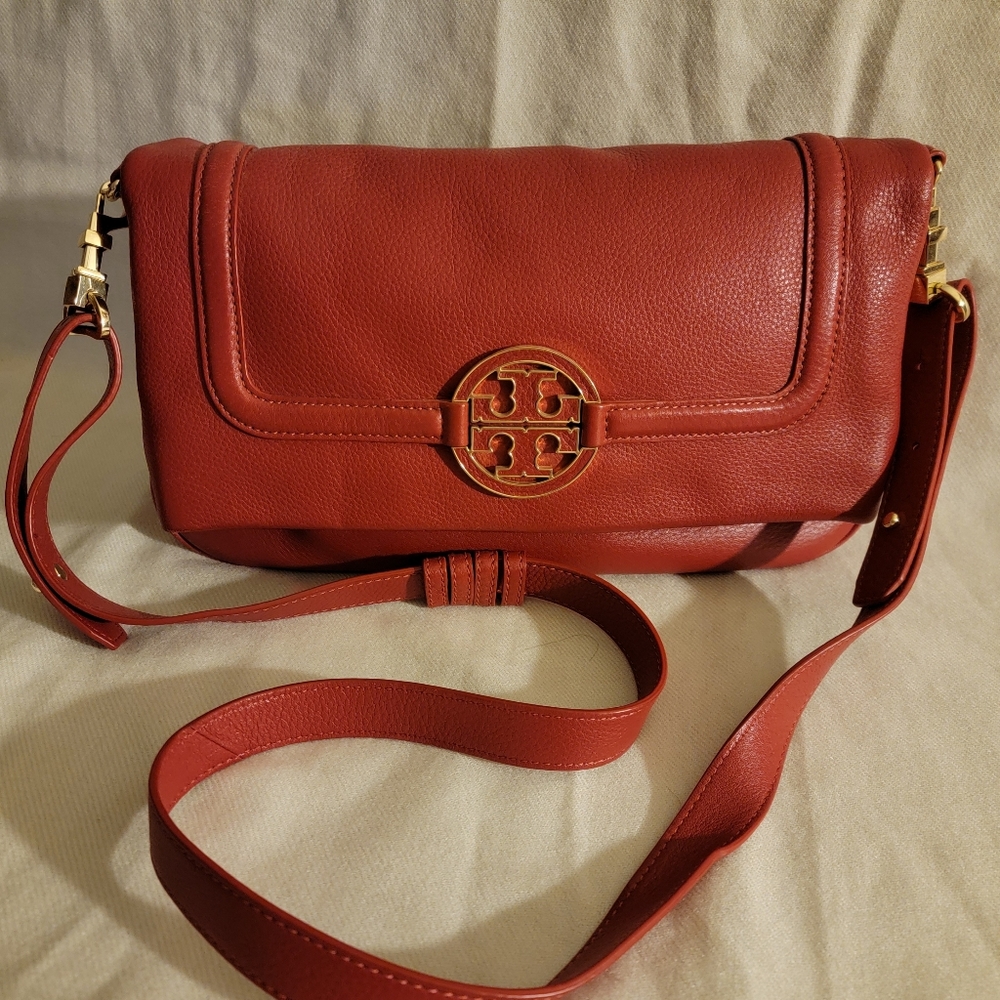 Authentic Tory Burch red leather  purse
